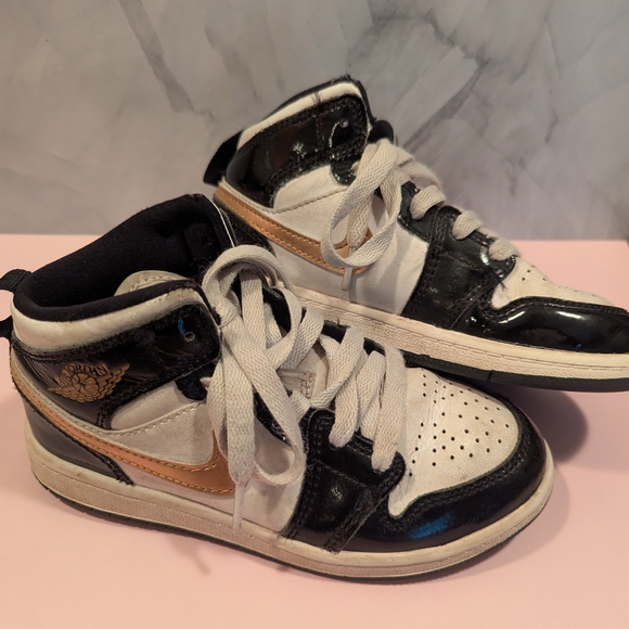 Air Jordan Nike Kids' Black and Gold Sneakers - Picture 2 of 10